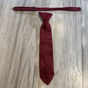 Pierre Cardin Boys Clip Adjustable Necktie Maroon